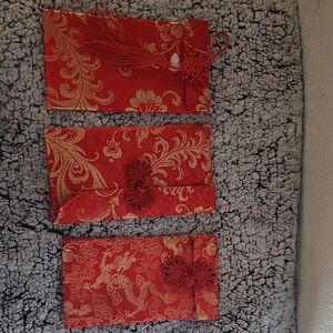 Elegant Red and Gold Brocade Gift Envelopes
